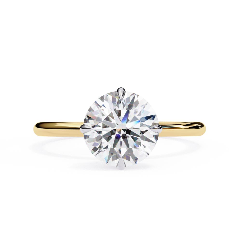round hidden halo engagement ring