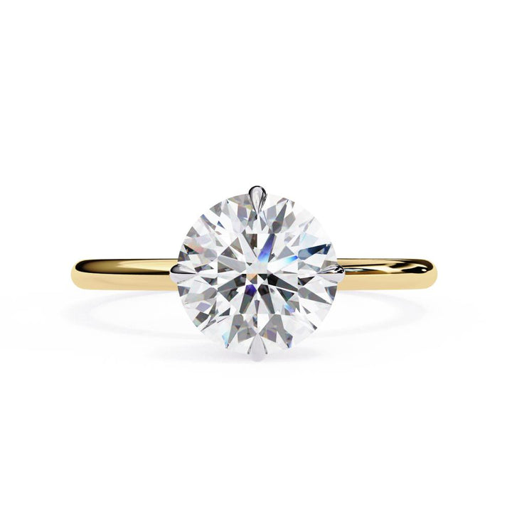 round hidden halo engagement ring