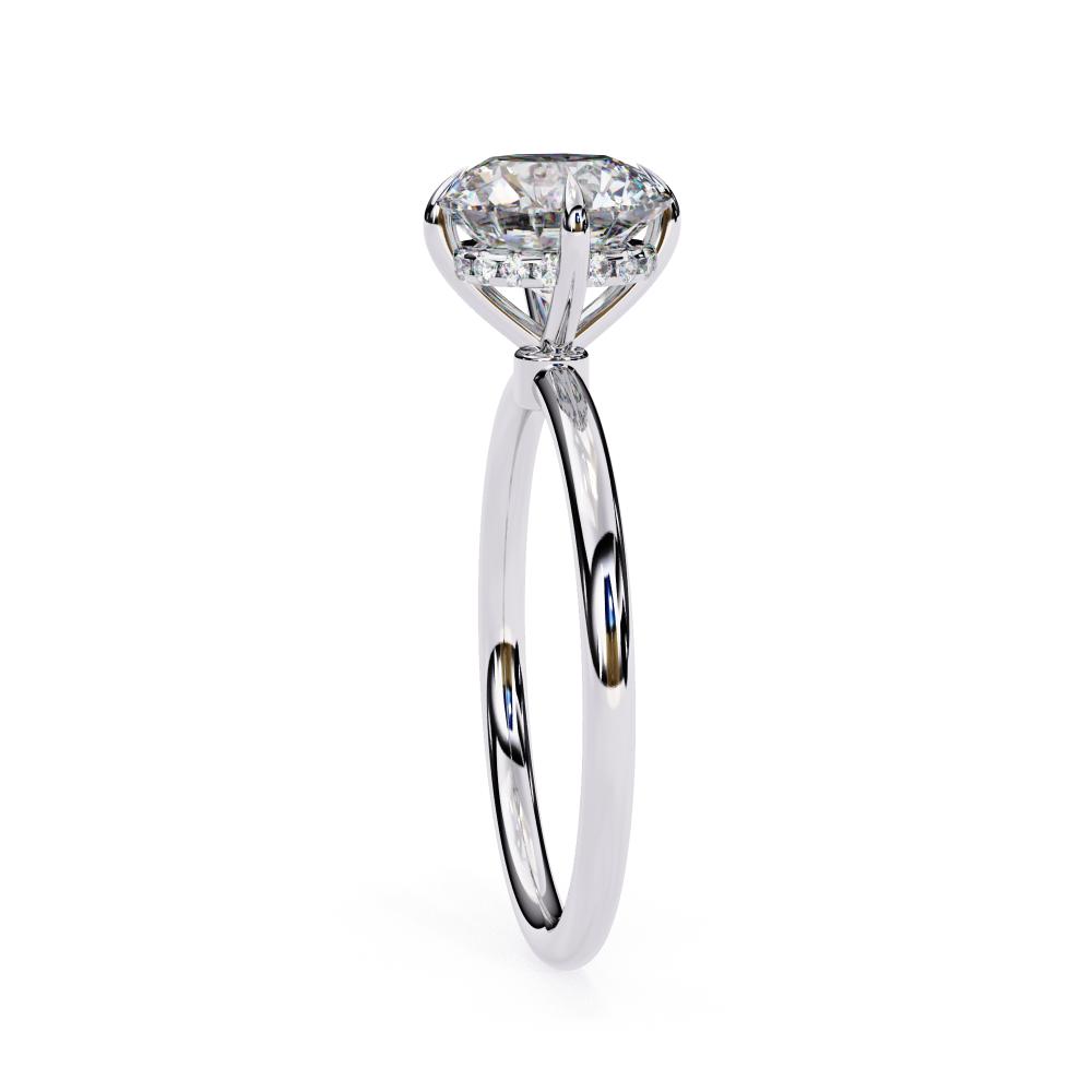 Round Hidden Halo Engagement Ring