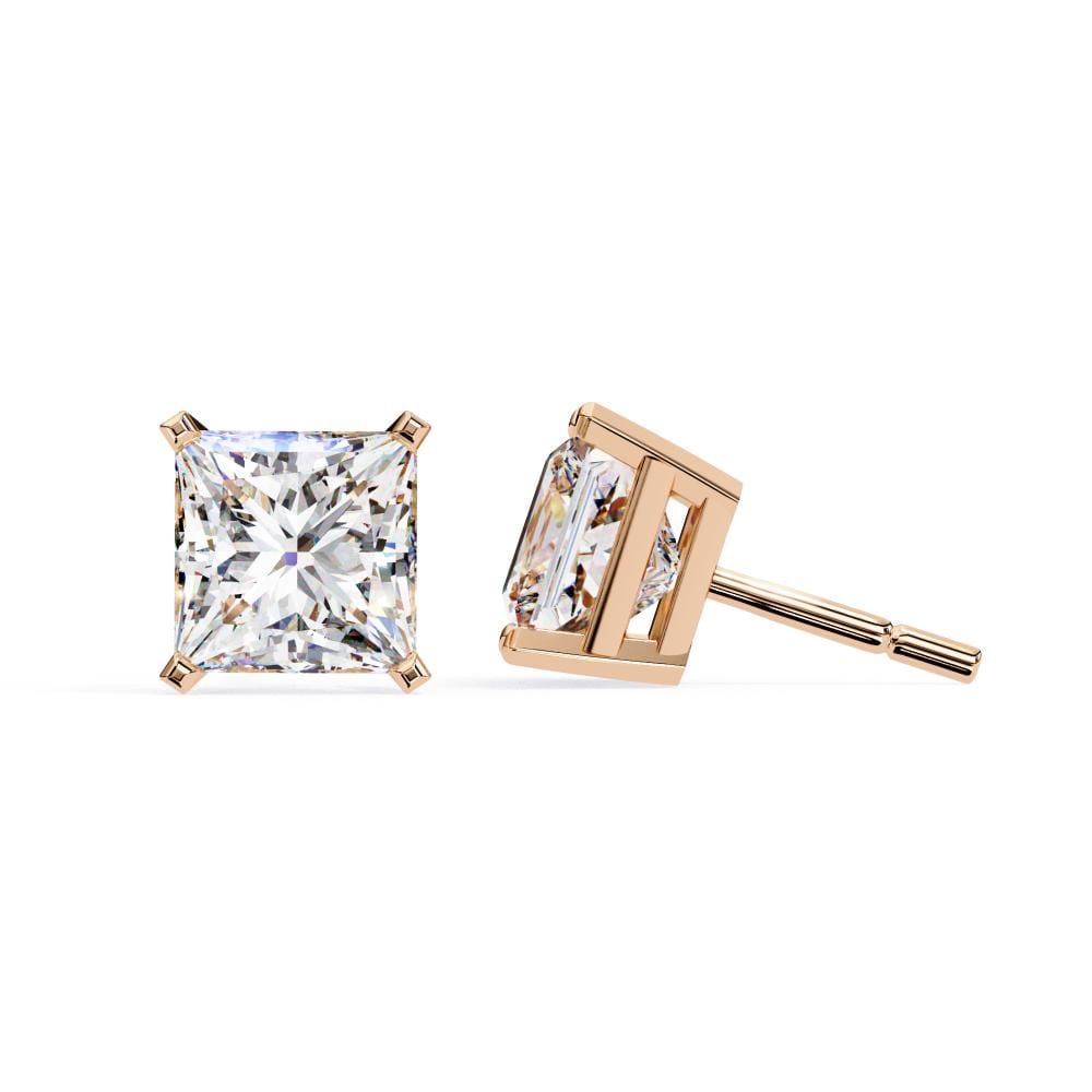Princess Solitaire Stud Earrings