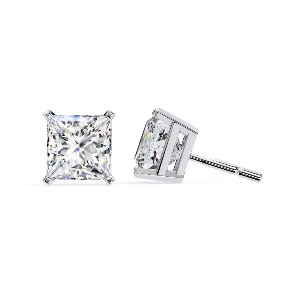 Princess Solitaire Stud Earrings
