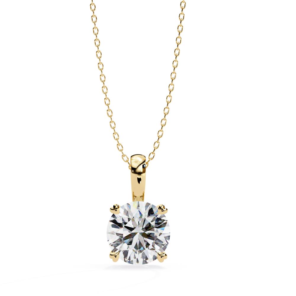 Round Solitaire Pendant With Chain