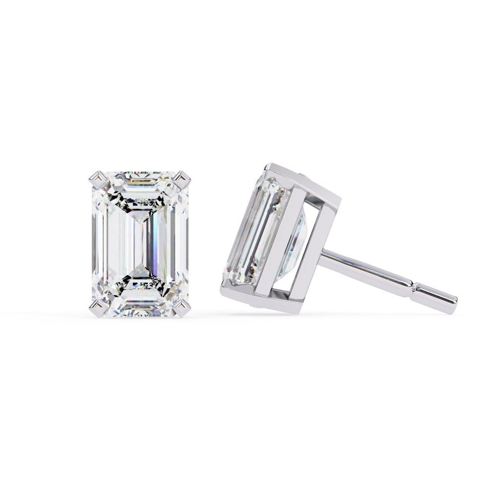 Emerald Solitaire Stud Earrings