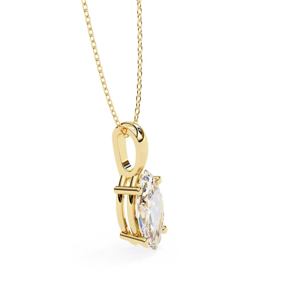 Marquise Solitaire Pendant with Chain