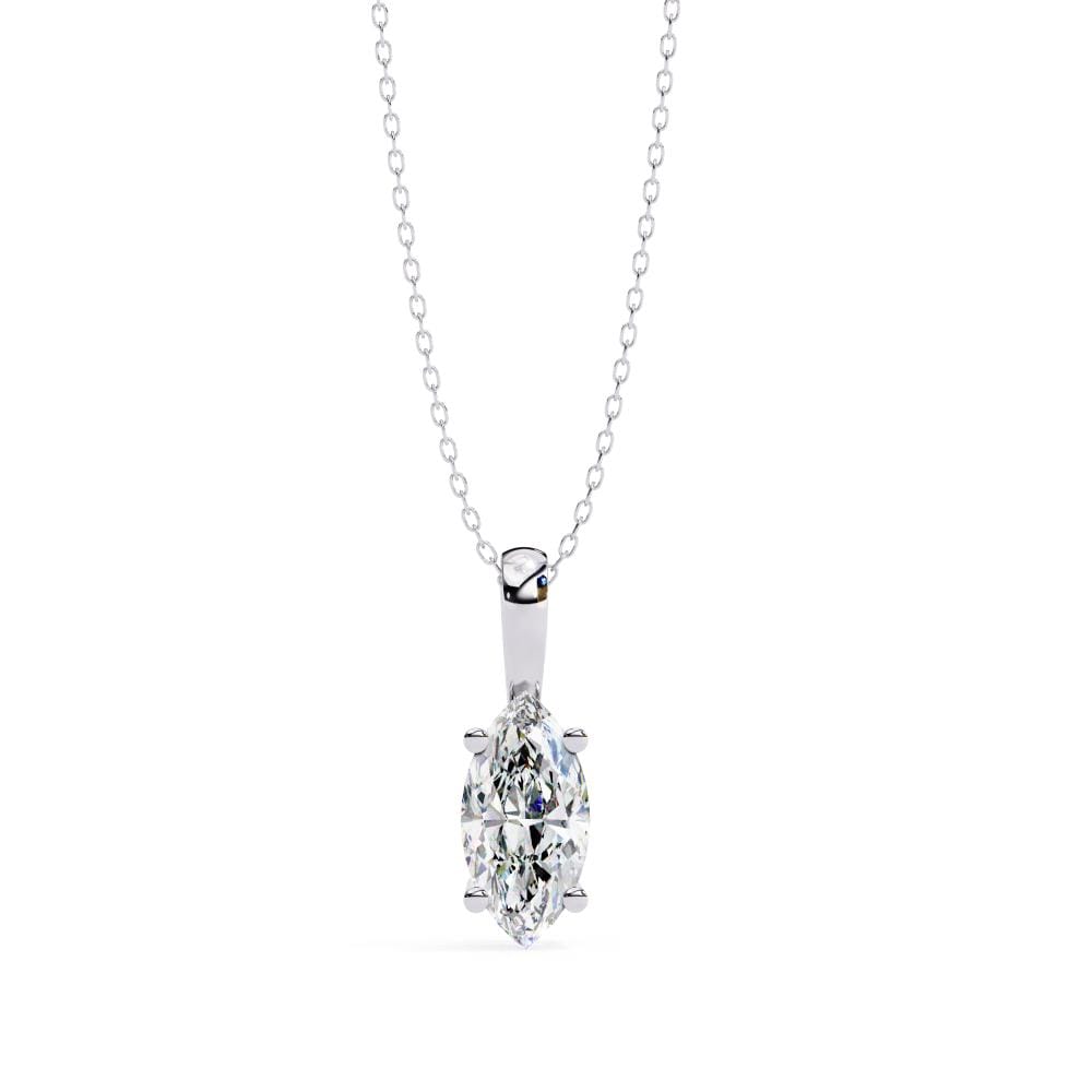 Marquise Solitaire Pendant with Chain