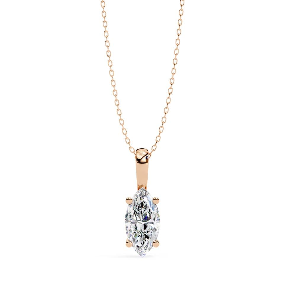 Marquise Solitaire Pendant with Chain