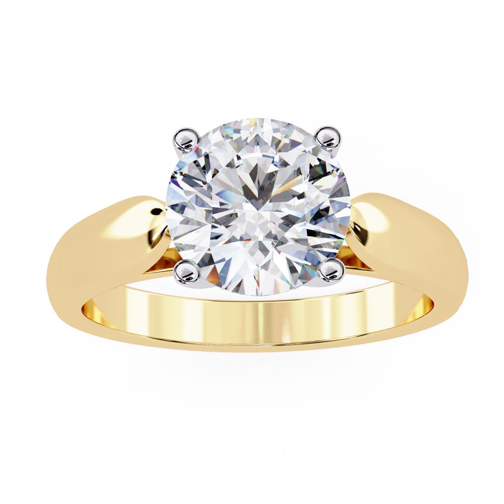 Round Solitaire With Pointer Band Engagement Ring