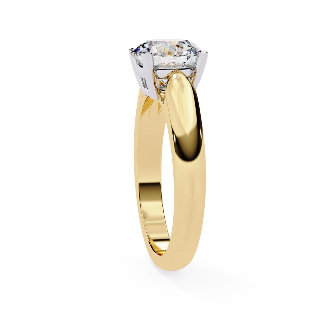 Round Solitaire With Pointer Band Engagement Ring