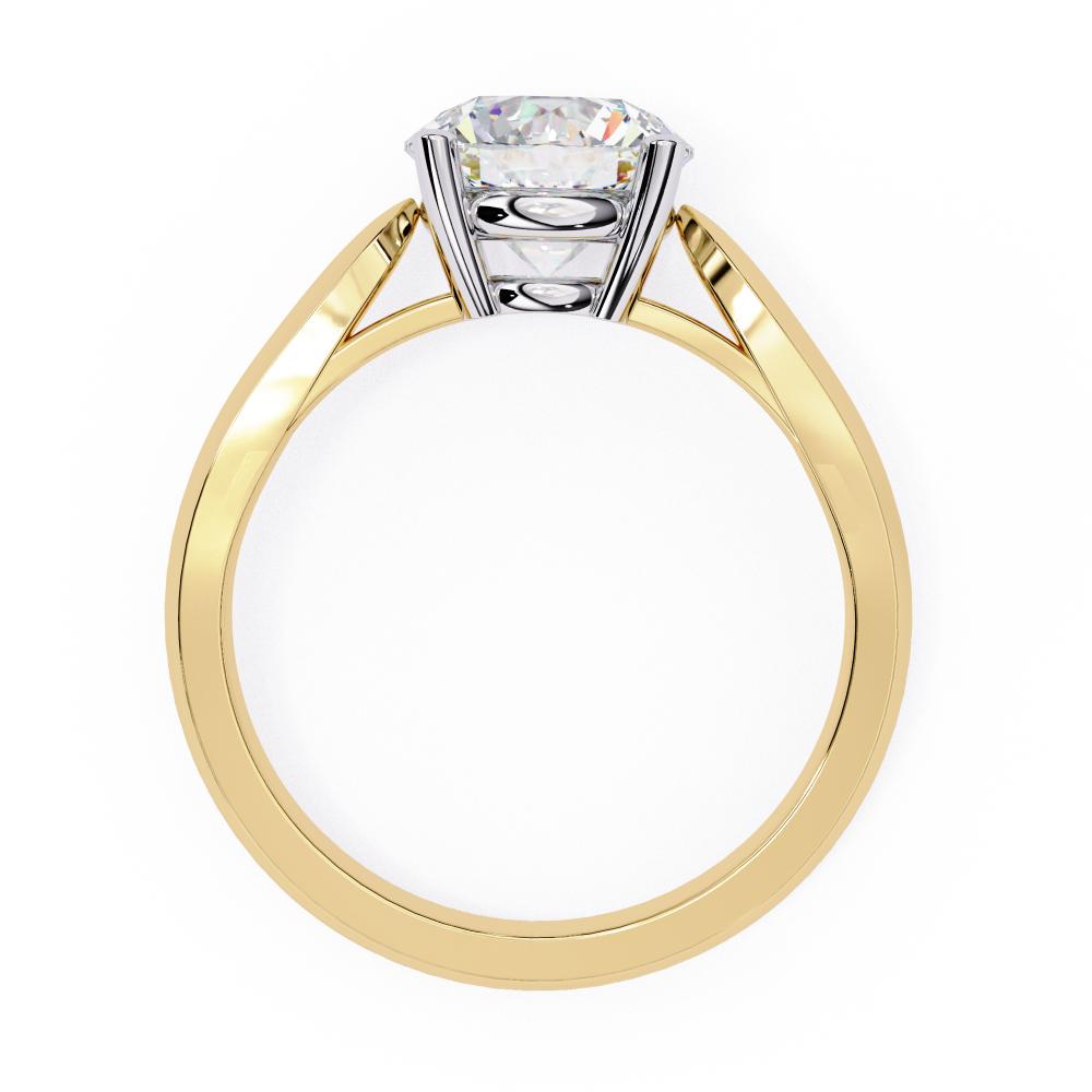Round Solitaire With Pointer Band Engagement Ring