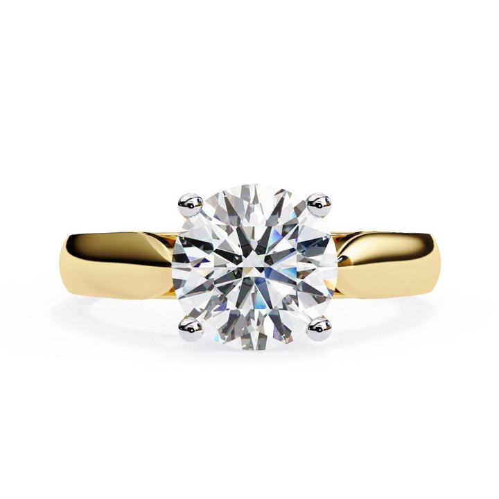 Round Solitaire With Pointer Band Engagement Ring
