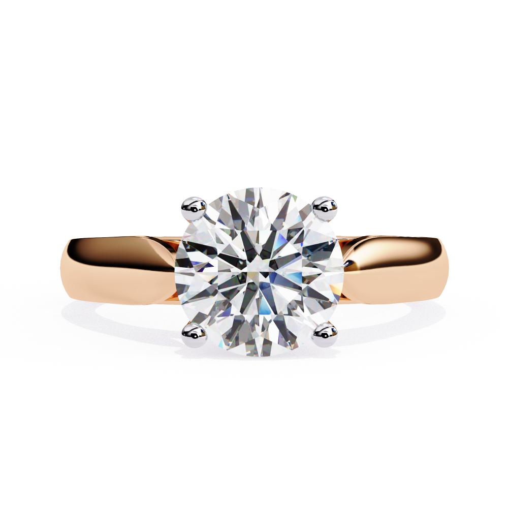 Round Solitaire With Pointer Band Engagement Ring