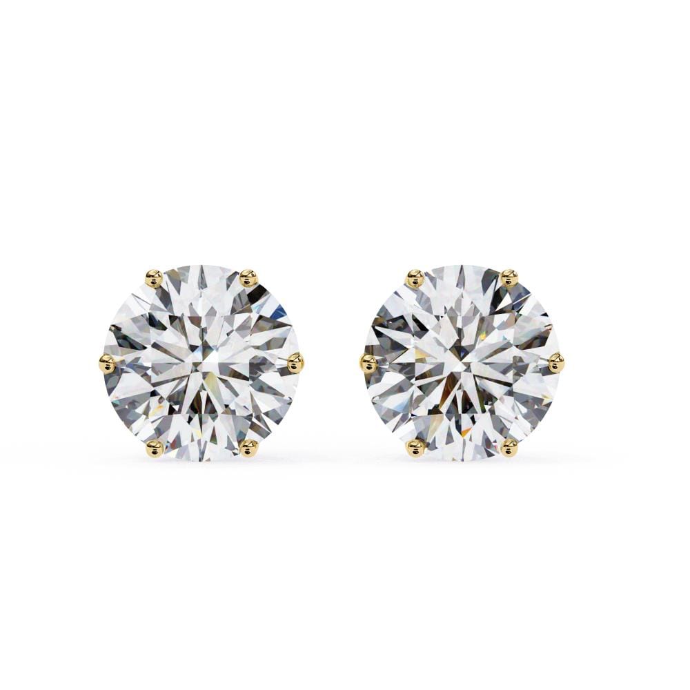 Round Six Prong Set Stud Earrings