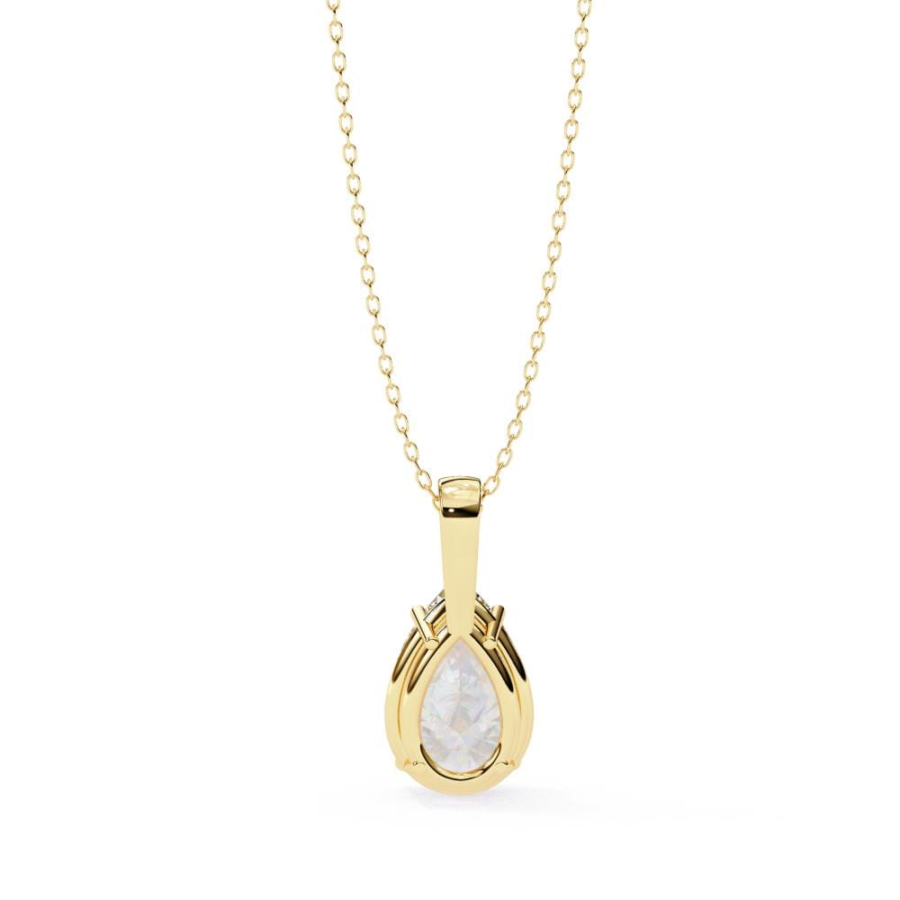 Pear Solitaire Pendant with Chain
