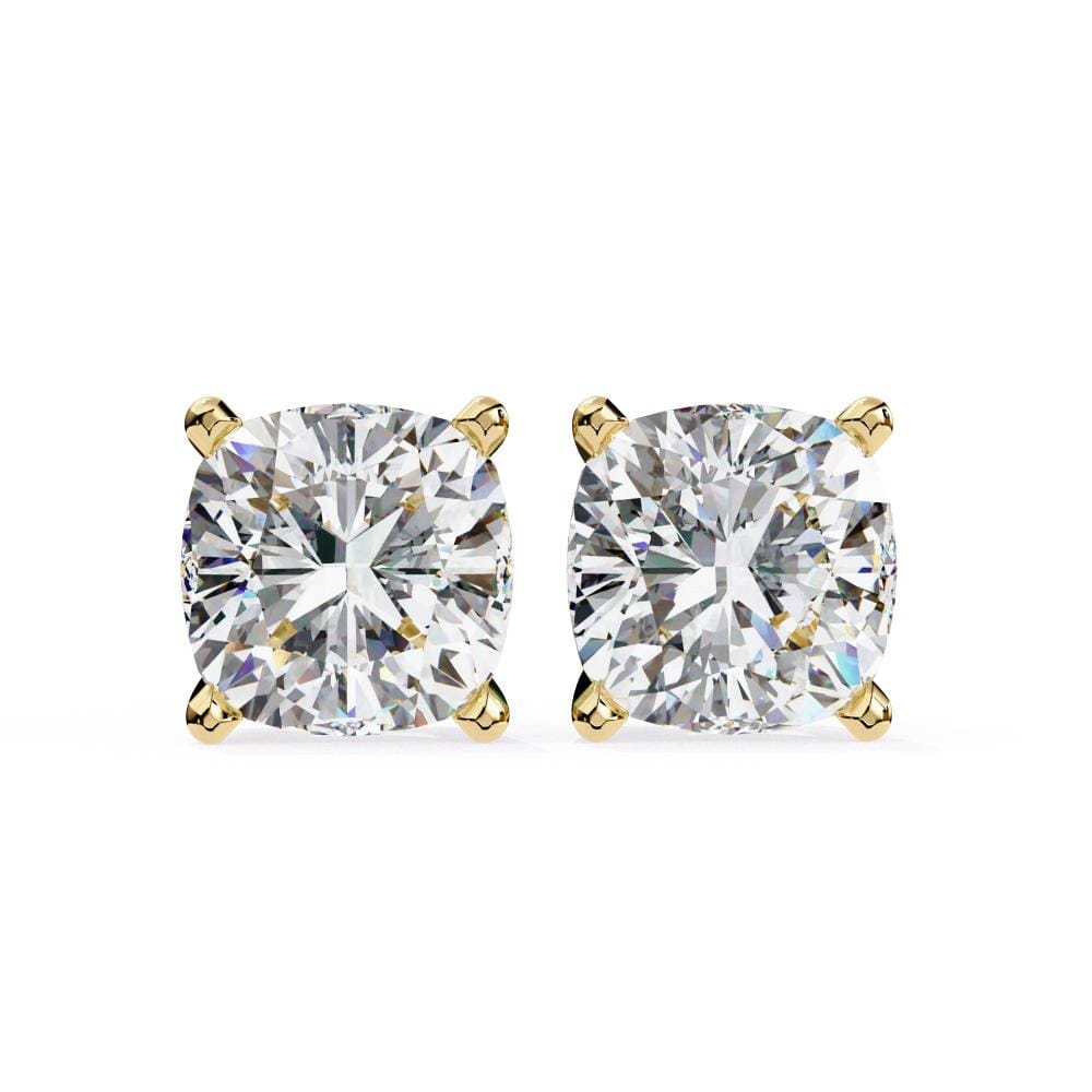 Cushion Solitaire Stud Earrings