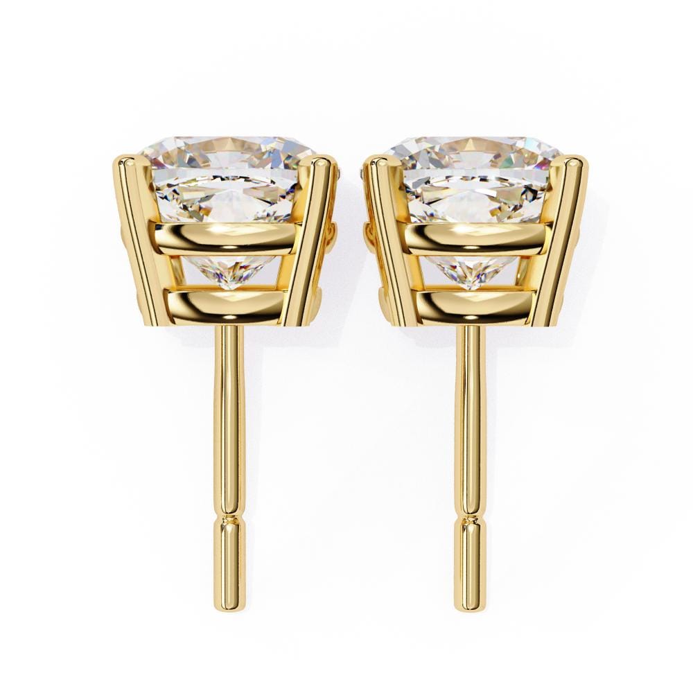 Cushion Solitaire Stud Earrings