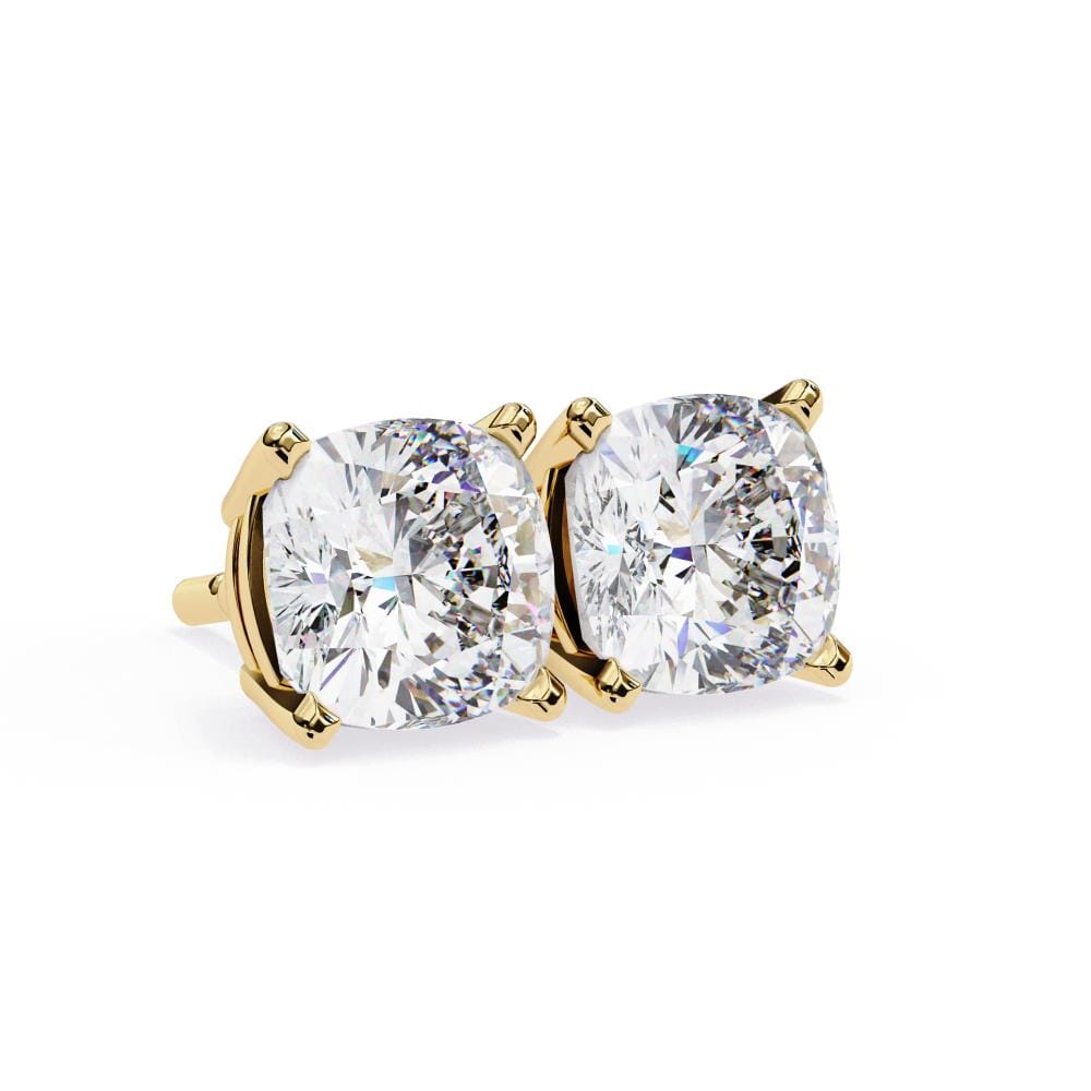 Cushion Solitaire Stud Earrings