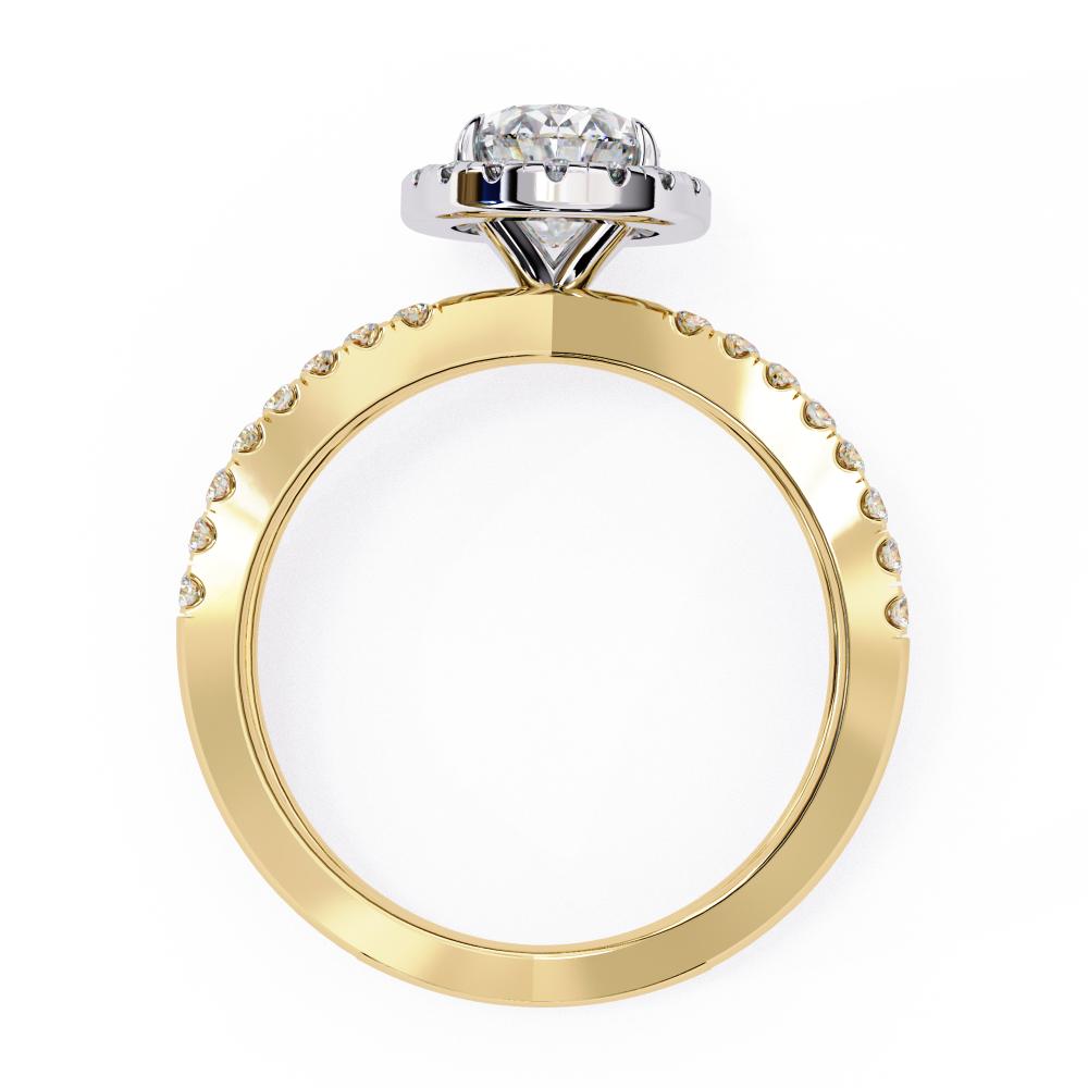 Oval Halo With Split Shank Engagement Ring