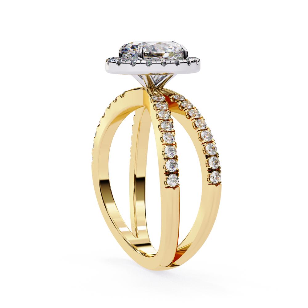 Oval Halo With Split Shank Engagement Ring