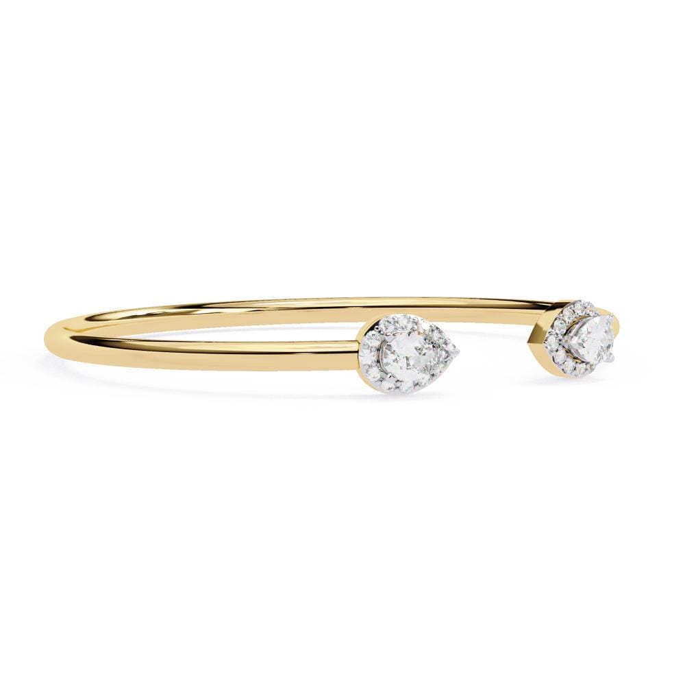 Pear Open Bangle Moissanite Bracelet
