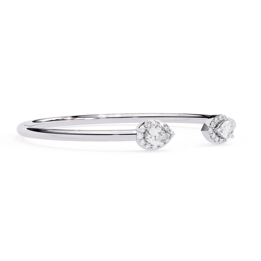 Pear Open Bangle Moissanite Bracelet
