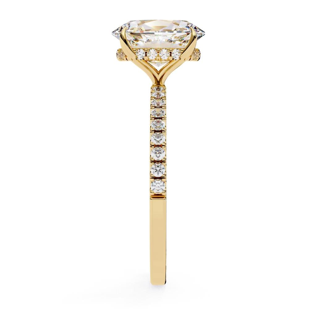 Oval Hidden Halo with Pave Engagement ring