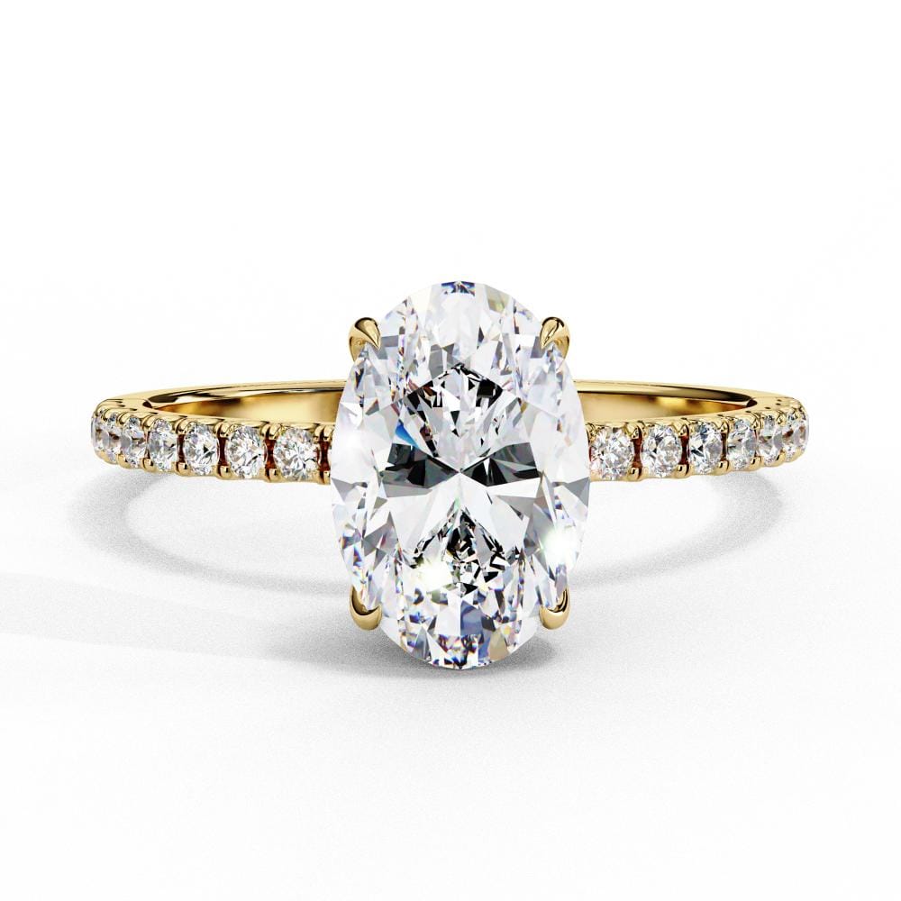 Oval Hidden Halo with Pave Engagement ring