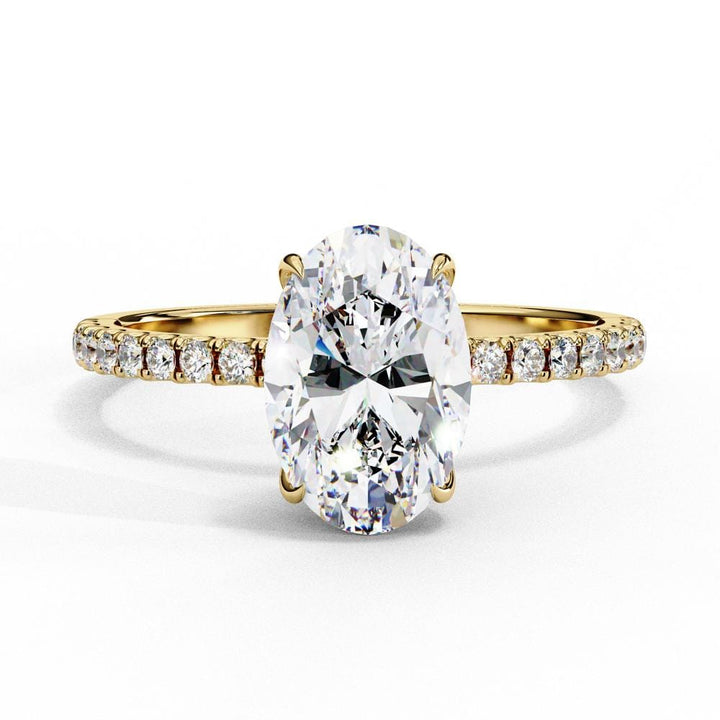 Oval Hidden Halo with Pave Engagement ring