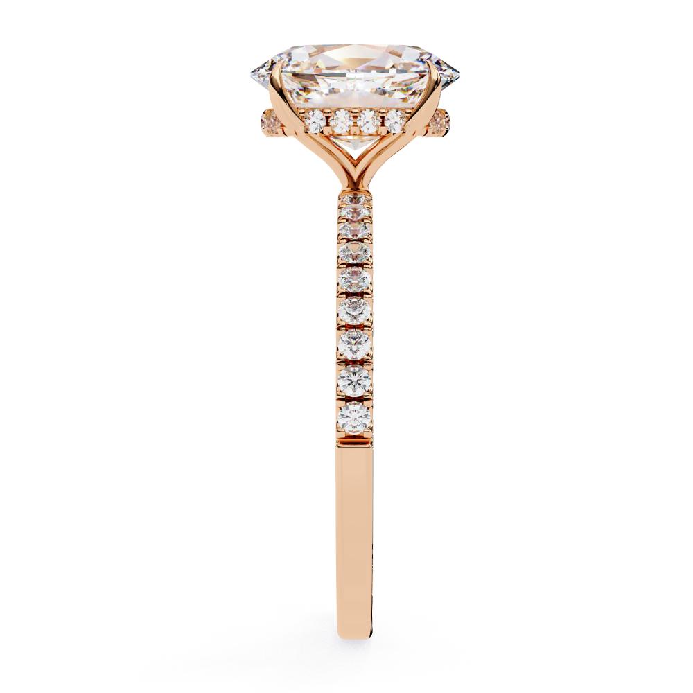 Oval Hidden Halo with Pave Engagement ring