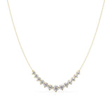 Round Cross Curved Chain Necklace