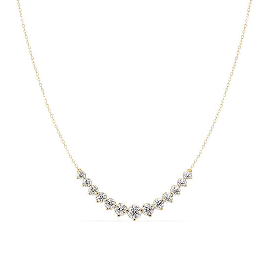 Round Cross Curved Chain Necklace