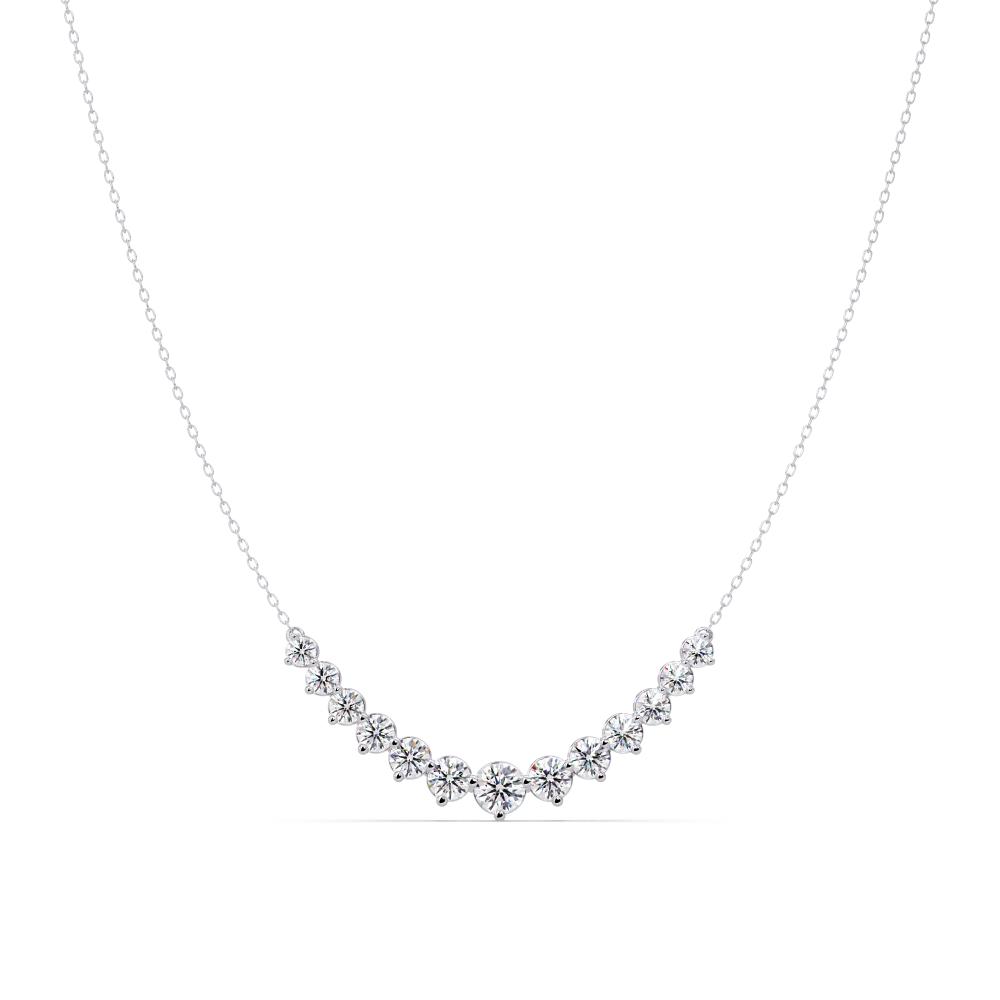 Round Cross Curved Chain Necklace