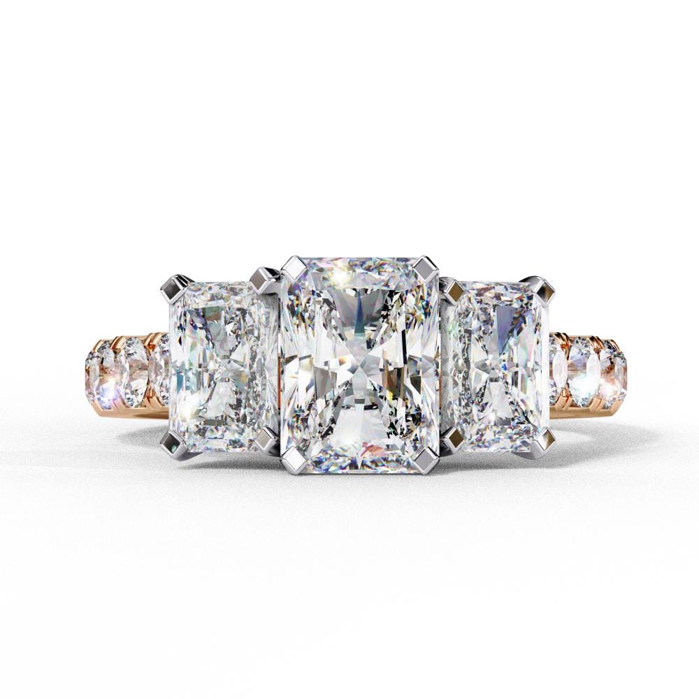 Radiant Three Stone Engagement Ring