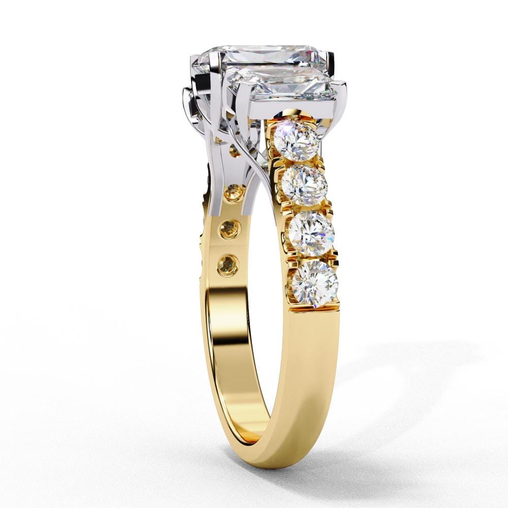Radiant Three Stone Engagement Ring