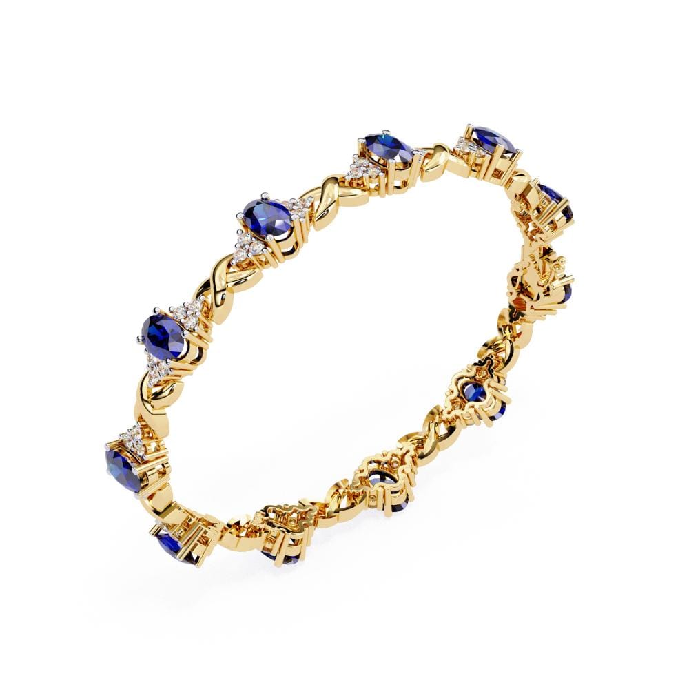 Blue Oval Moissanite Bracelet