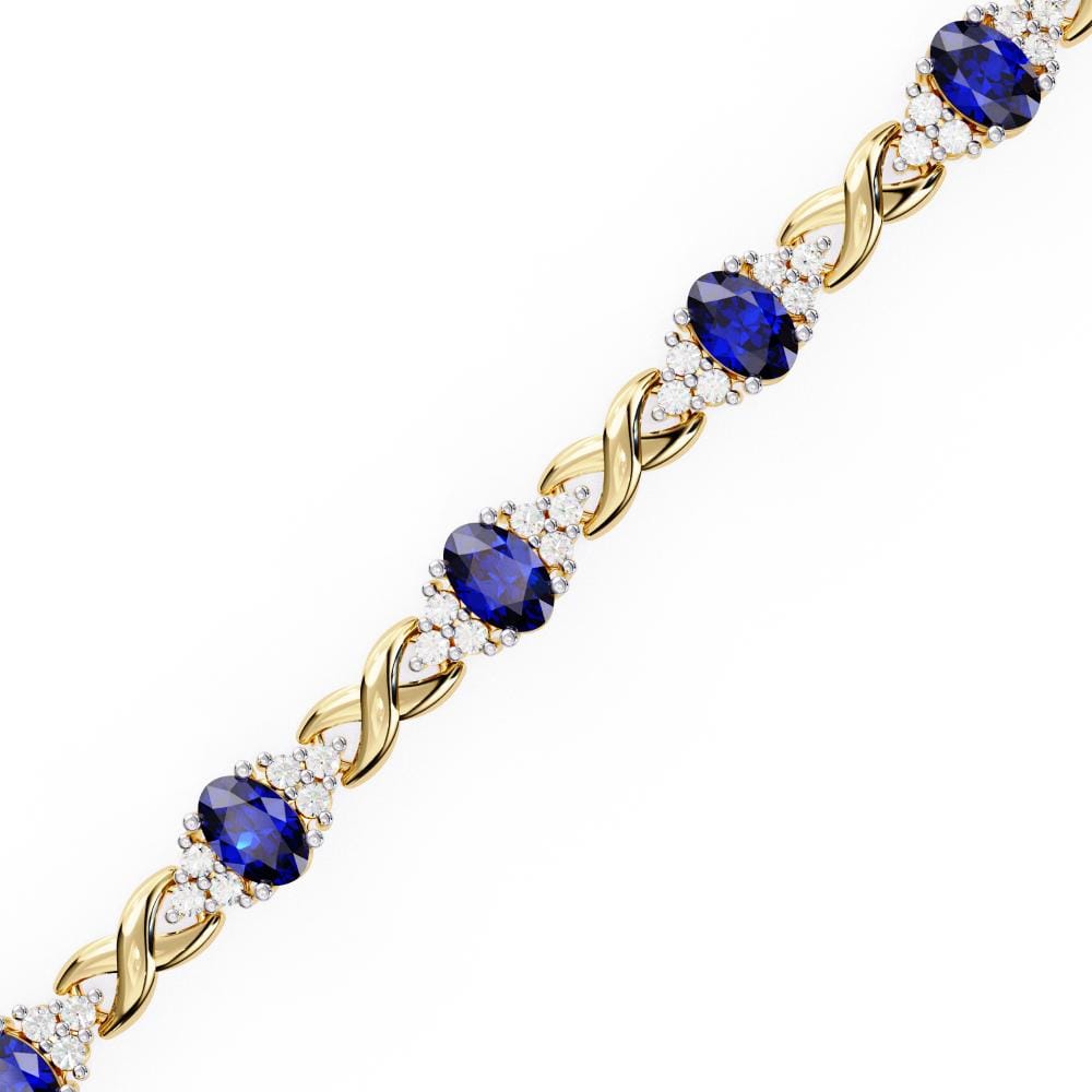 Blue Oval Moissanite Bracelet