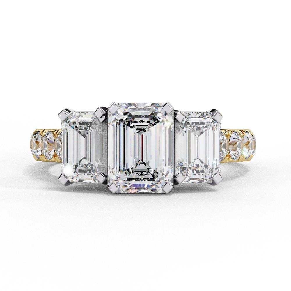 Three Stone Emerald Cut Ring