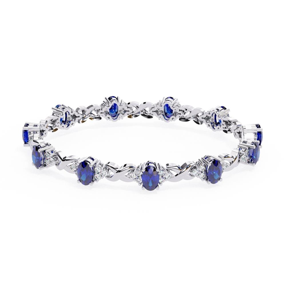 Blue Oval Moissanite Bracelet
