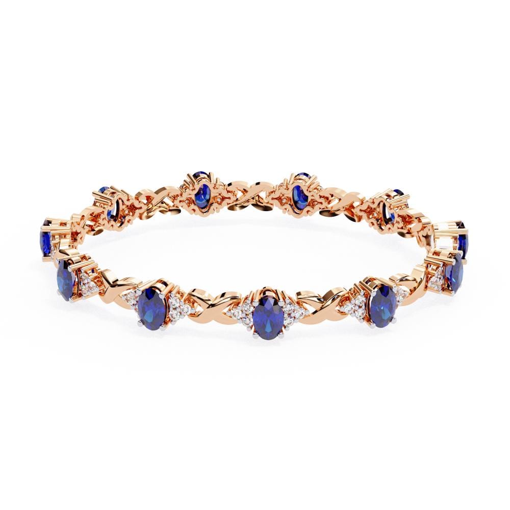 Blue Oval Moissanite Bracelet