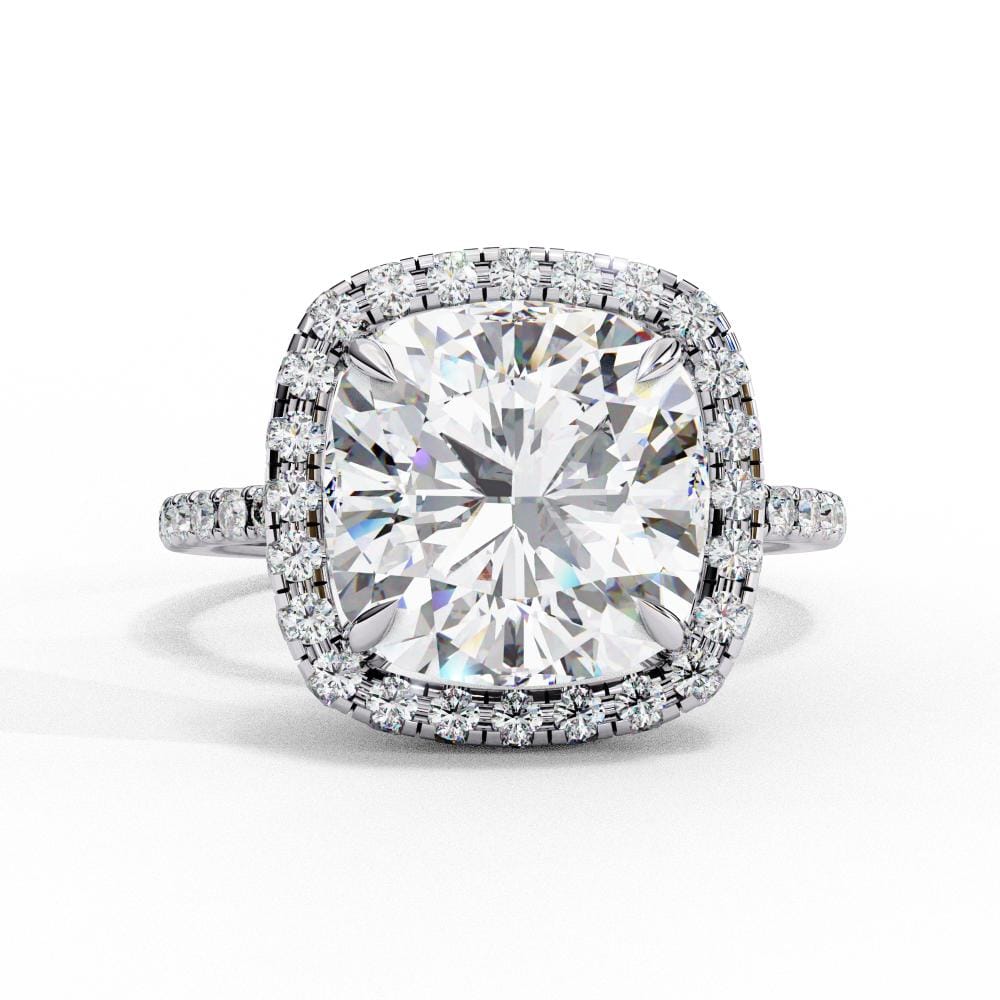 Cushion Unique Halo Engagement Ring