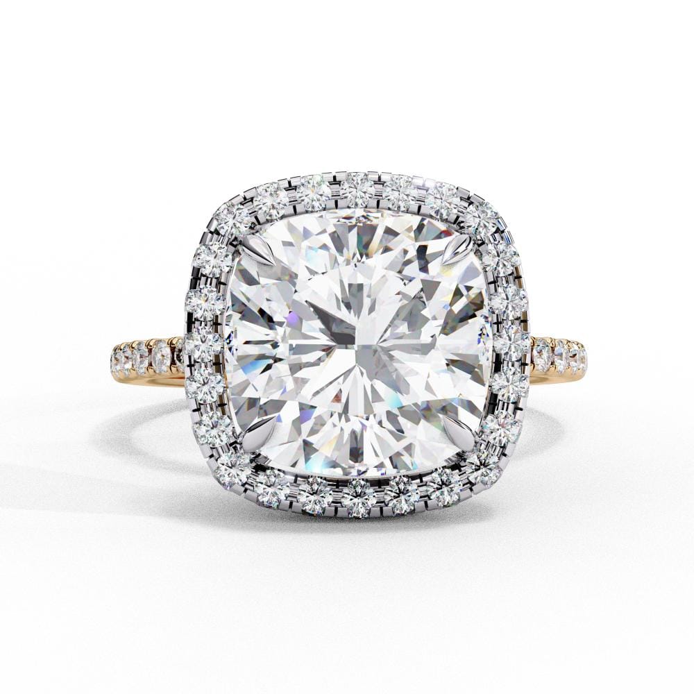 Cushion Unique Halo Engagement Ring