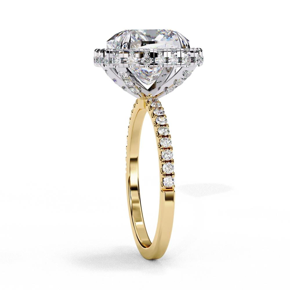 Cushion Unique Halo Engagement Ring