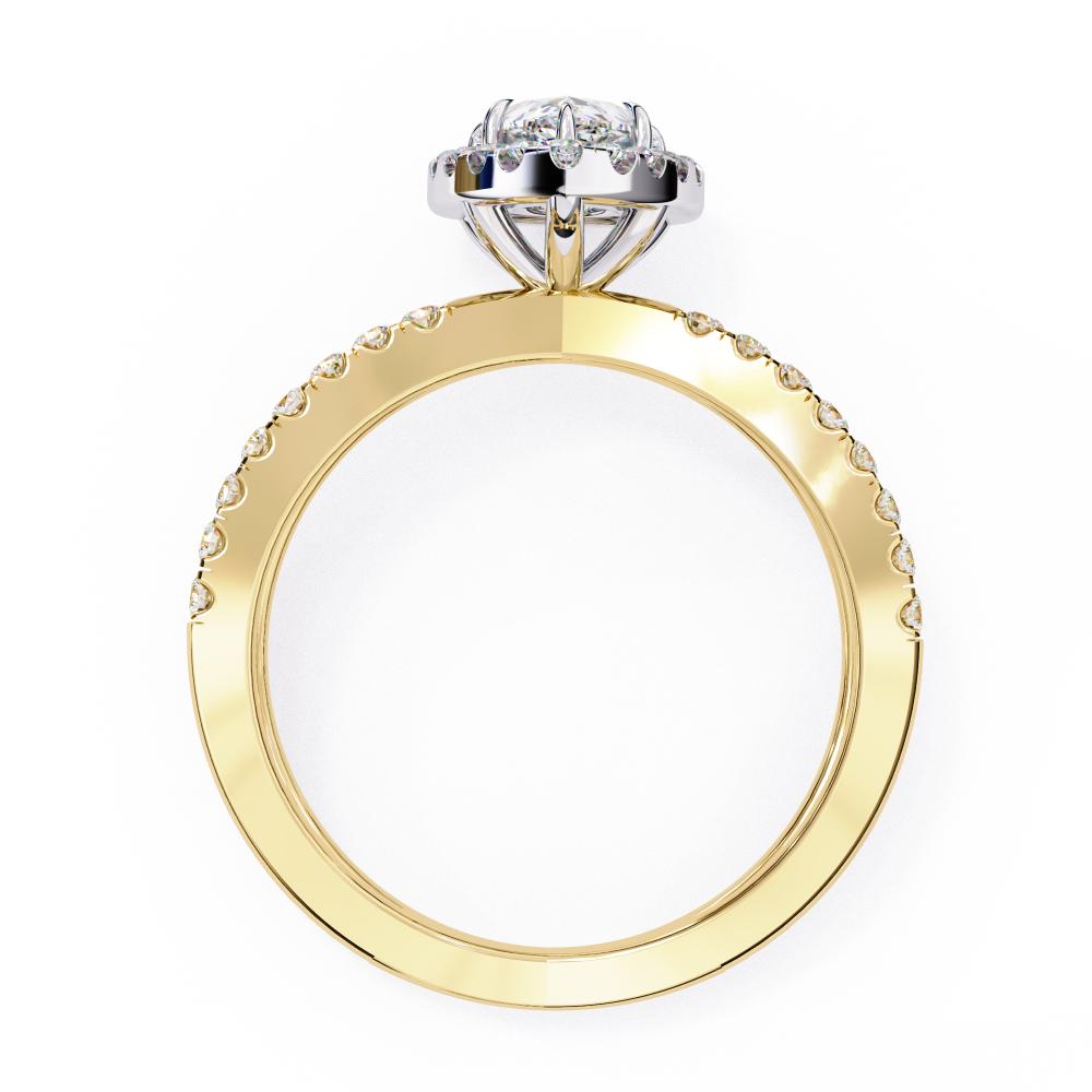 Pear Halo with Split Shank Engagement Ring