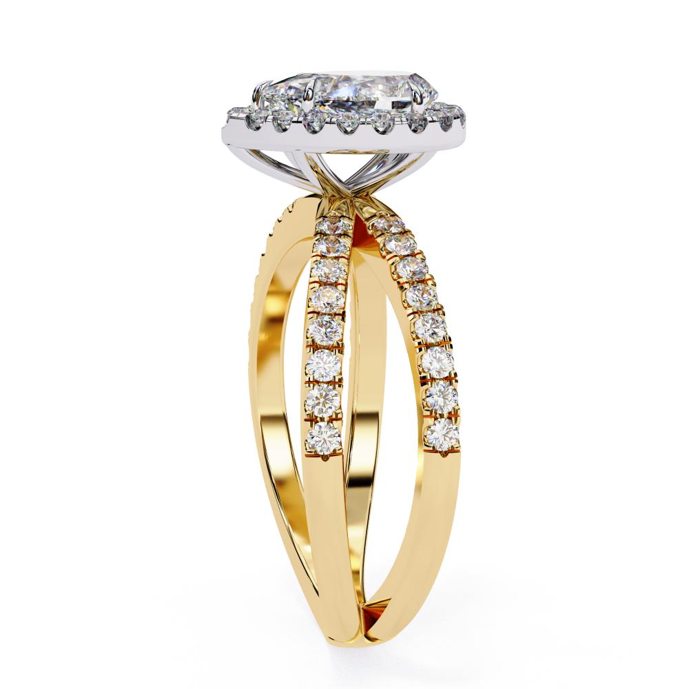 Pear Halo with Split Shank Engagement Ring