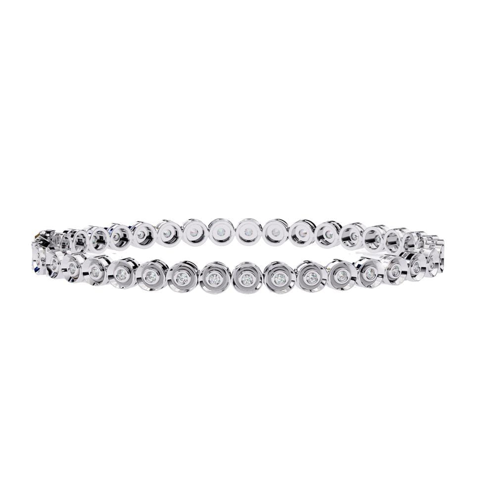Round Bezel Set Tennis Moissanite Bracelet
