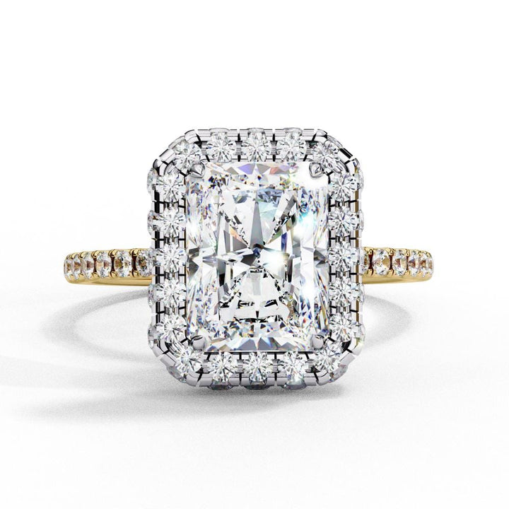 Radiant Unique Halo Engagement Ring