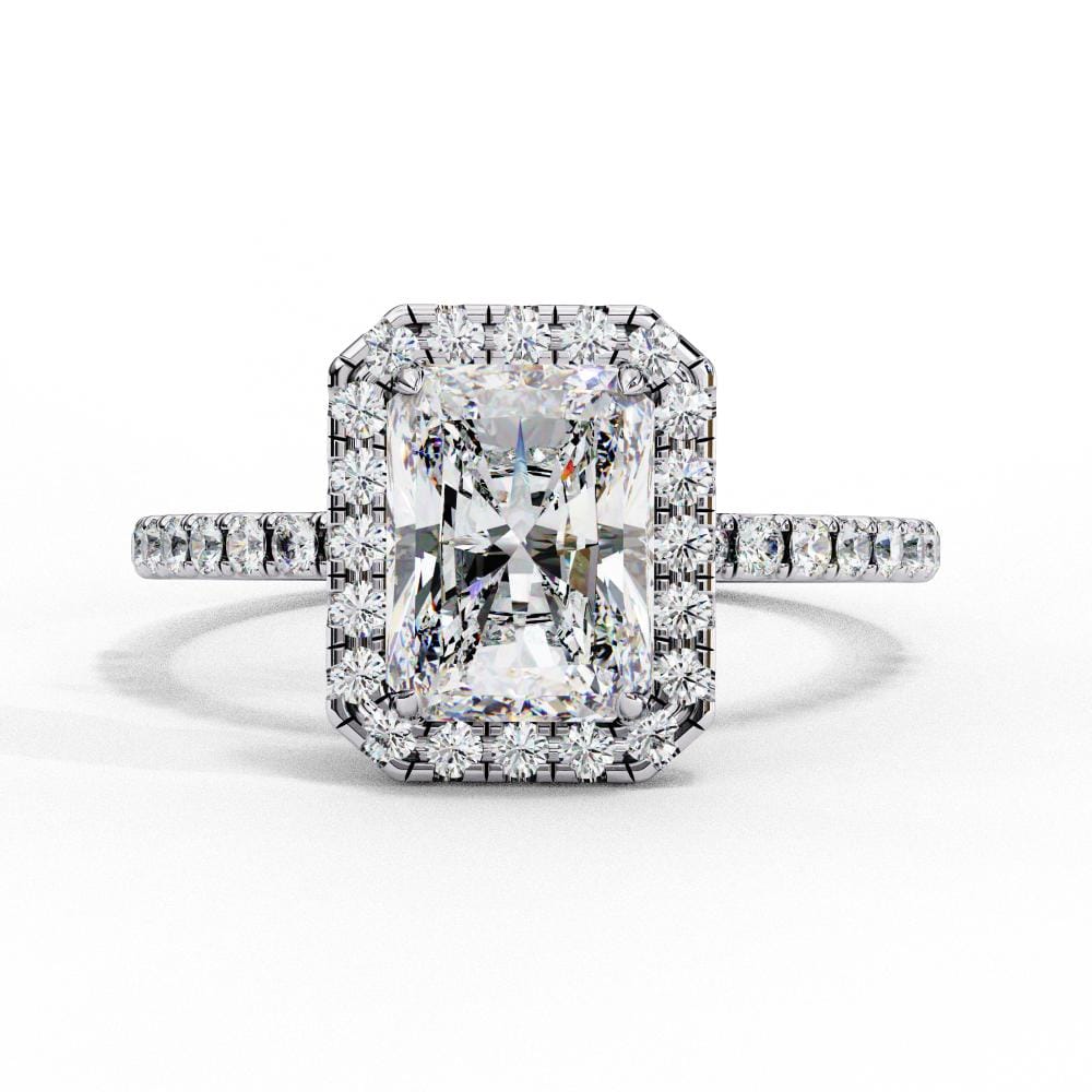 Radiant Halo with Pave Engagement ring