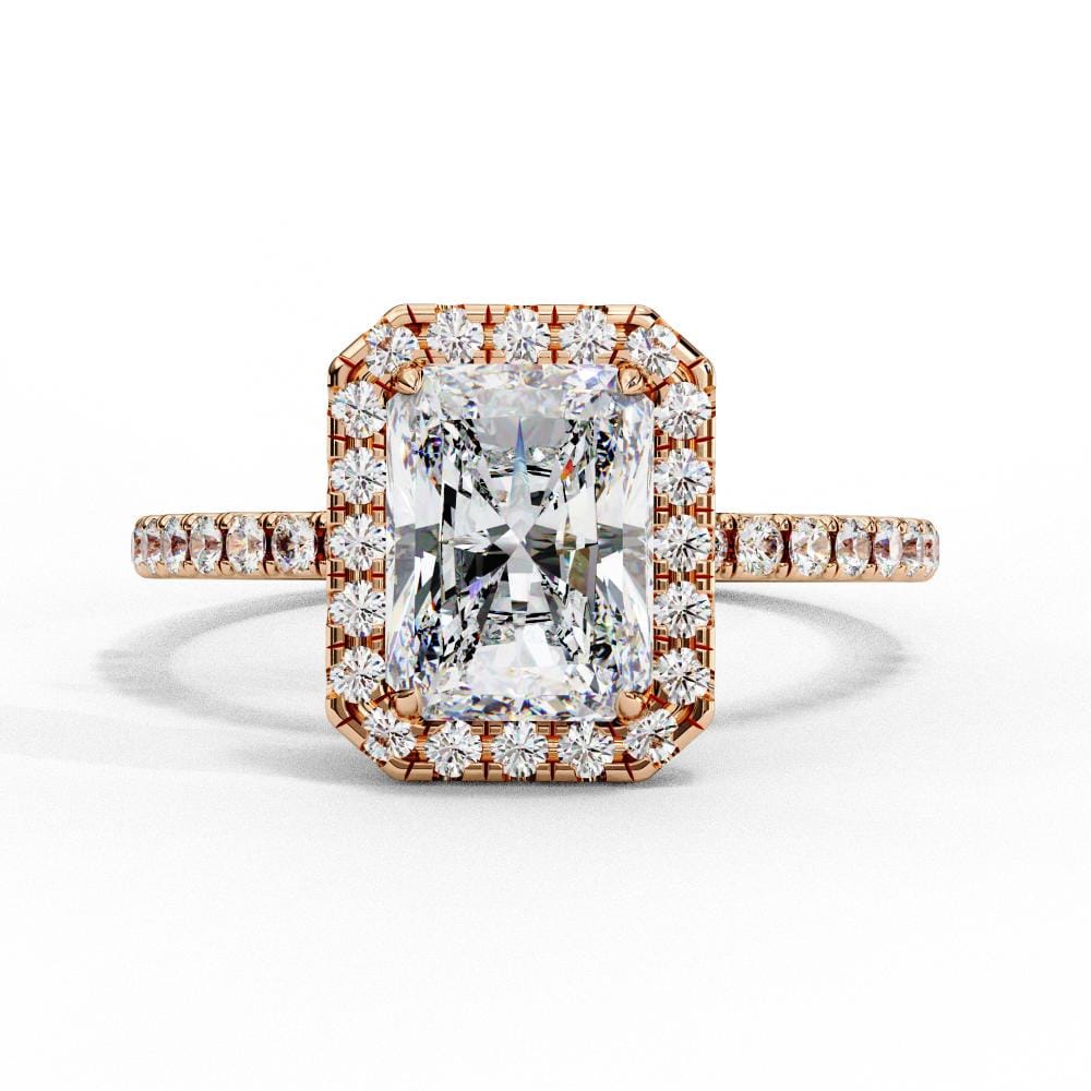 Radiant Halo with Pave Engagement ring