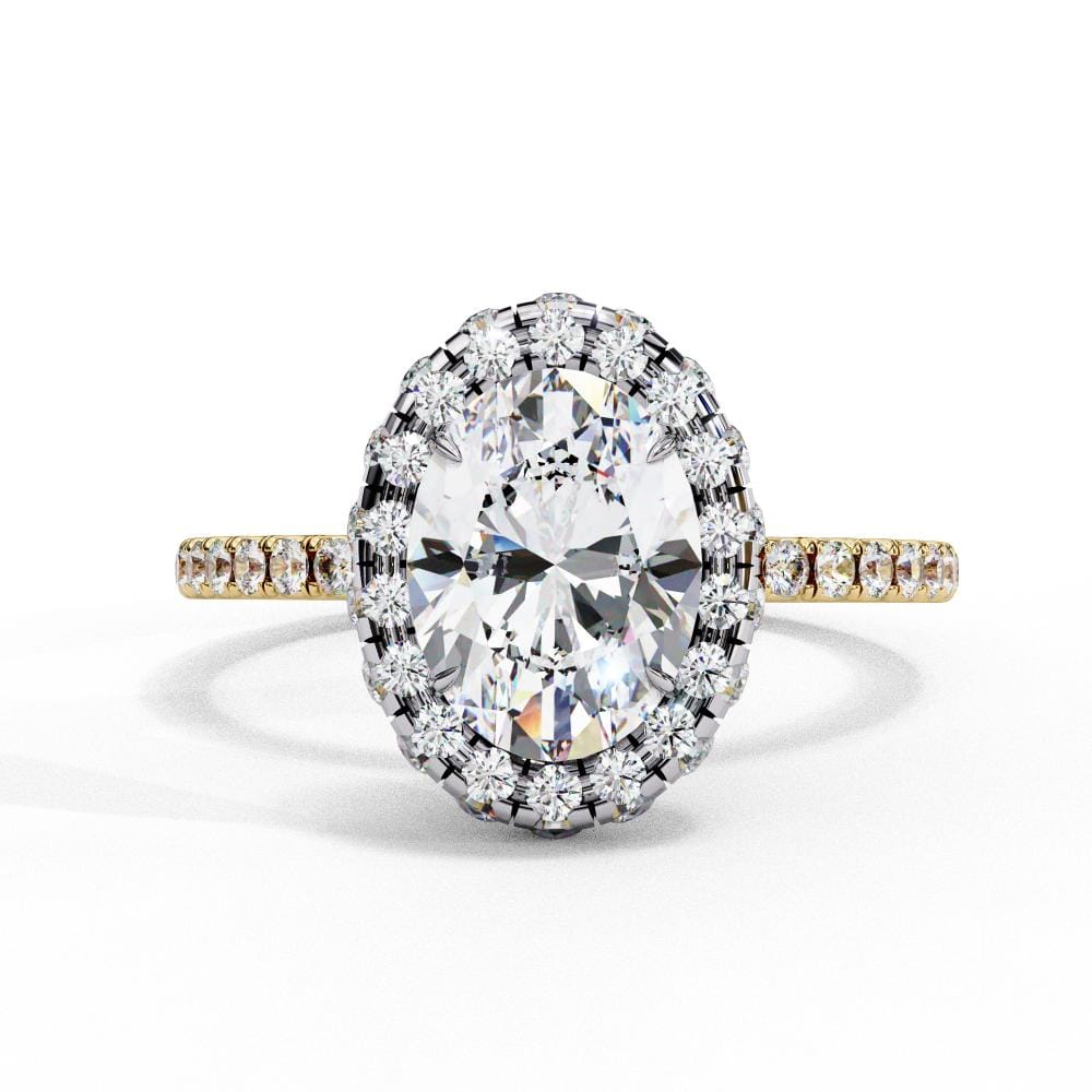 Unique Oval Halo Engagement Ring