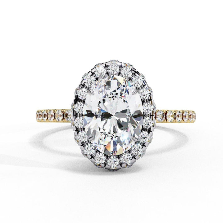 unique oval halo engagement rings
