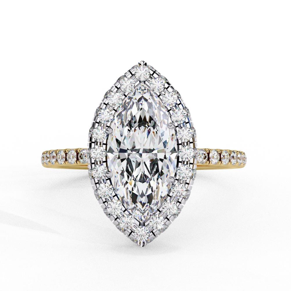 Marquise Unique Halo Engagement Ring